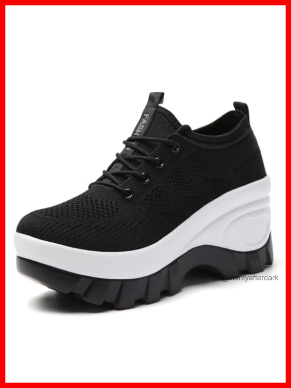 Chunky Platform Comfort Orthopedic Knitted Lace Up Walking Shoes